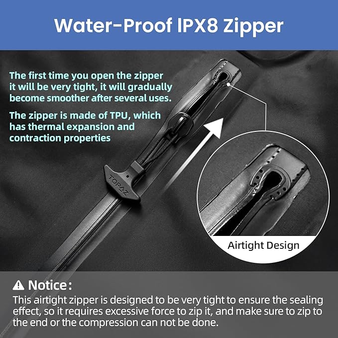 BAGAIL TPU Vacuum Bag for Travel, Reusable Compression Bag with IPX8 Waterproof Zipper, Save Space for Suitcase, Backpack and Carry on (Black, Large, N0 Pump) - Image 4