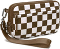FODOKO Wristlet wallets for Women RFID crossbody bags with 4 Zippers | Checkered quilted nylon with credit card slots, cell phone organizer, and coin purse for travel and everyday carry by FODOKO