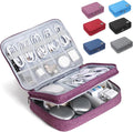 Electronic Organizer Travel Case, Double Layer Cable Organizer Bag | Double-layer design with adjustable dividers, mesh pockets and elastic loops for chargers, cables, power banks and gadgets by Unknown