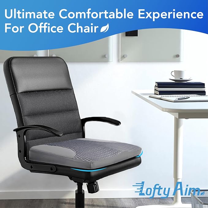 Lofty Aim Car Seat Cushion, Car Seat Pillow, Automotive Cushion | Memory Foam Car Seat Cushion for Long Driving, Butt Pillow for Pain Relief, Driver Seat Cushion for Car, Office, Dark Gray - Image 5