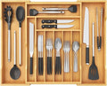 Lifewit Silverware Drawer Organizer, Wooden Utensil Tray for Kitchen | Expandable Flatware and Cutlery Holder, Adjustable Storage for Spoons Forks Knives, 17-28 x 18.5", Natural by Lifewit