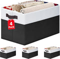 Large Storage Bins for Shelves 4 Pack, Closet Storage Baskets for Clothes Blanket Beddings Towels, Collapsible Fabric Closet Organizer Bins with Handles/ Laundry Room Organization by Criusia
