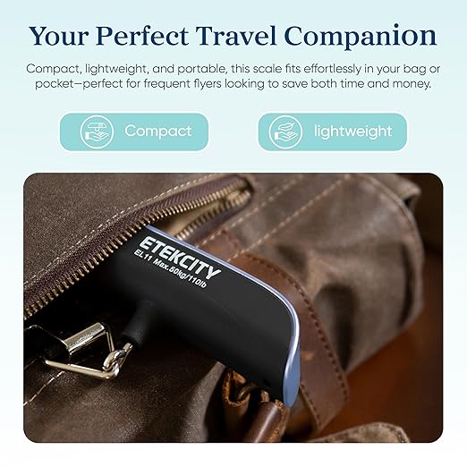 Etekcity Luggage Scale, Digital Suitcase Weight Scale for Travel, 110 lb | Travel Essentials, Air Travel, Suitcase, Hanging Hook, Rubber Grip, Battery Included, Easy-to-Read Display - Image 3