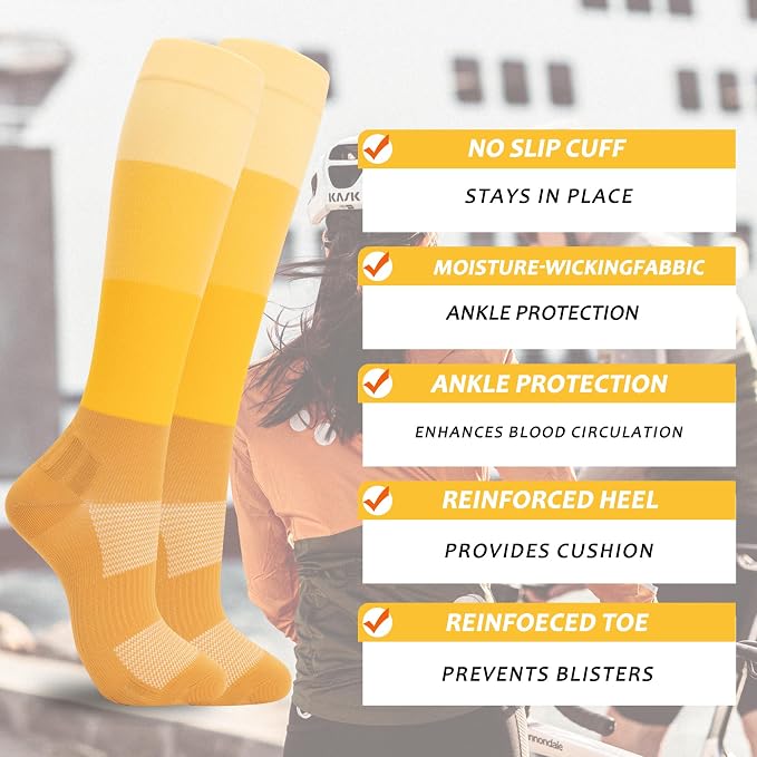 fenglaoda 6 Pairs Compression Socks for Women & Men Knee High Cute Circulation Socks for Nurse Pregnant Travel Athletic - Image 4