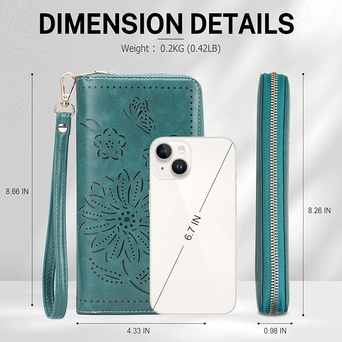 RFID Wallet Women Large Capacity Sunflower Wristlet Wallets for Women Clutch Ladies Cell Phone Purse - Image 4