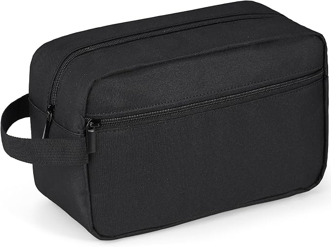 Elviros Travel Toiletry Bag for Women and Men,Lightweight Makeup Bag Hanging Dopp Kit with Shaving Compartment Cosmetic Organizer Large Tool Bag Travel Essentials,Gifts for Men(Large,Black) by Elviros