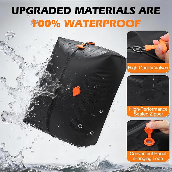 Fantictas Vacuum Travel Bags Kit (1 Pack) - 18L Waterproof & Tear Resistant | Travel Compression Bags with Wireless Vacuum Pump for luggage & Backpacks, Space Saving Vacuum Storage Bags - Image 4
