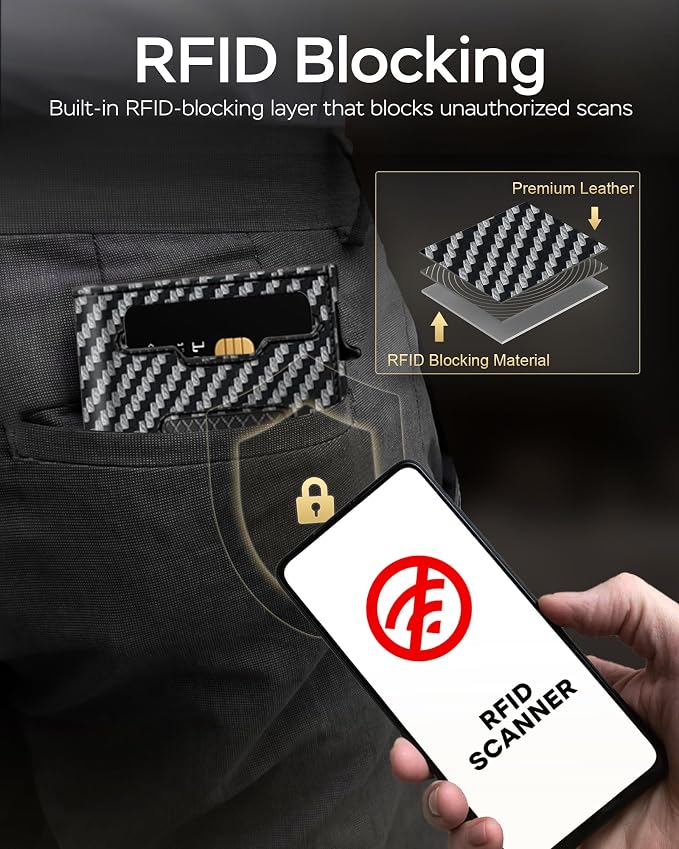 Mens Wallet with Airtag Holder, RFID Wallets for Men Pop up Card Holder, Smart, Slim, Minimalist, Trifold - 10+ Cards Capacity | ID Window | Cash Slot | Magnetic Closure, Gift for Him - Image 5