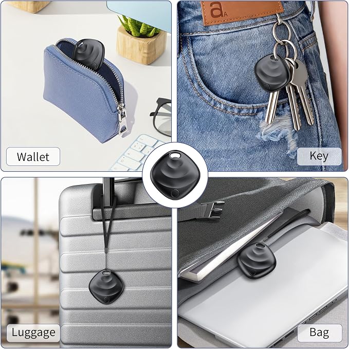 Air Tracker Tags-2 Pack, Smart Bluetooth Tracker Works with Apple Find My (iOS Only), Tracking Tag with Lanyard, Item Finder for Luggage, Key, Suitcases, Replaceable Battery(Not for Android Devices) - Image 8
