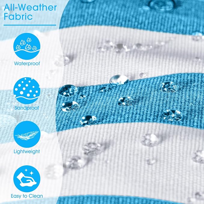 Becokan Beach Bags for Women Canvas Large Beach Tote Bag Zipper Waterproof Sandproof Foldable Swim Pool Bag with 7 Pockets - Image 5
