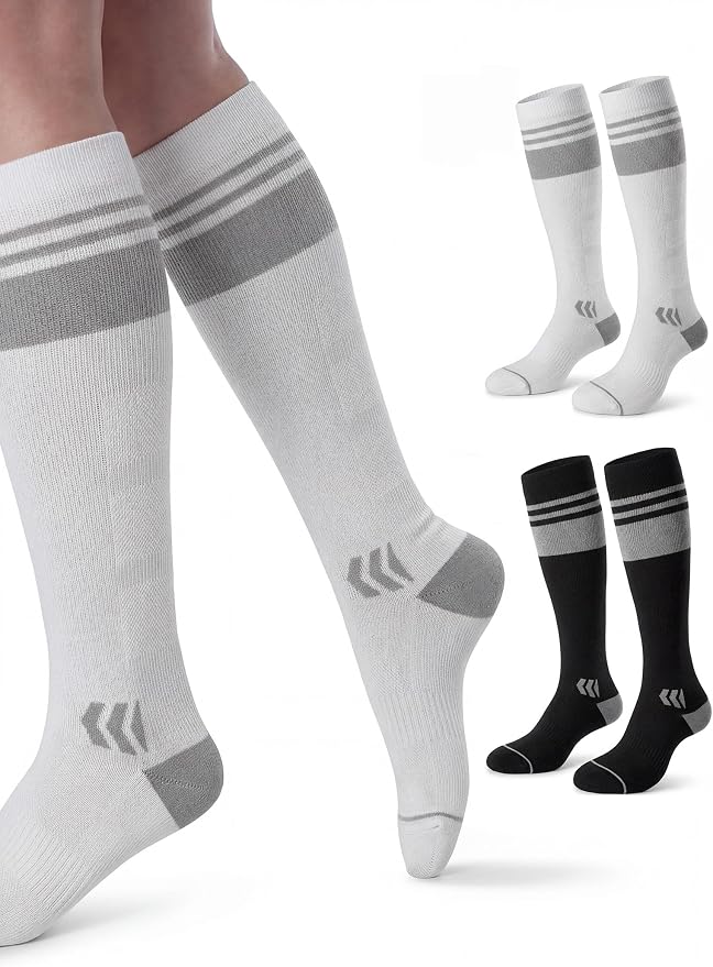 Momcozy Compression Socks for Women, 20-30 mmHg for Flying, Travel & Sports | 20-30 mmHg option: Enhanced support with zoned compression, Lycra fiber for lasting elasticity, silver-infused for freshness by Momcozy