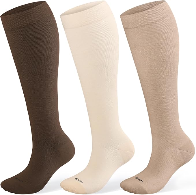 Cotton Compression Socks for Women&Men 15-20mmHg Knee High Cute Support Sock for Nurses, Pregnant Women, Travel by Blicount
