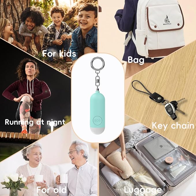 Personal Safety Alarm for Women 130dB Loud Elders & Kids Self Rechargeable Defense Keychain Siren Works with Apple Find My App(find Your Items，iOS only) for Girls Kids Elderly - Image 4