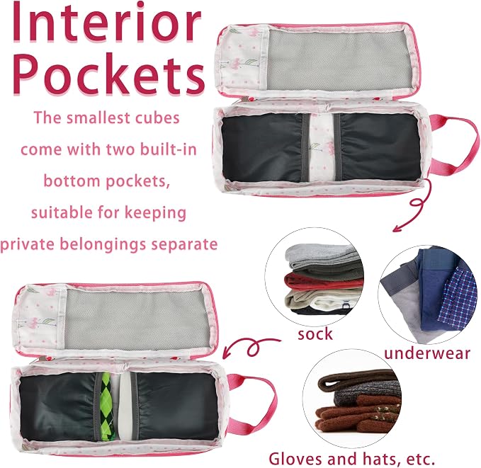 7 Pcs Compression Packing Cubes Travel for Suitcases, Luggage Organizer Lightweight Storage Bags Set for Backpack Travel- Packaging Cubes for Carry-Ons and Storage - Image 7