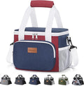 Lifewit Medium Lunch Bag, Insulated Lunch Box, Soft Cooler Cooling Tote for Adult Men Women, White and Red and Blue 12-Can (9L) by Lifewit