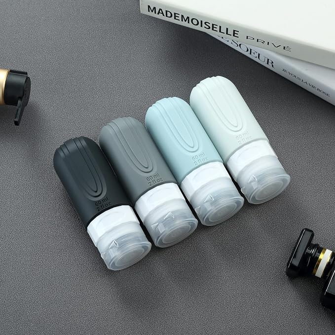 Mrsdry Travel Bottles for Toiletries, Tsa Approved 2oz Travel size Bottles, BPA Free Leak Proof Travels Toiletry Containers, Traveler Accessories with Toiletry Bag for Shampoo Liquid (4 Pack) - Image 6
