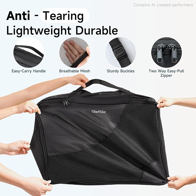 9 Set Packing Cubes for Travel, Gifts for Women Mom,Anti-Tearing Suitcase Organizer,OlarHike Vacation Essentials & Accessories for Cruise Ship - Image 4