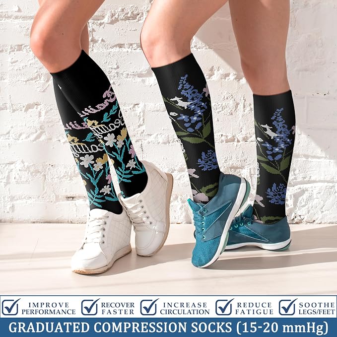 FEYHAY Copper Compression Socks (3 Pairs) 15-20 mmHg Circulation is Best Athletic & Daily for Men & Women, Running, Climbing - Image 2