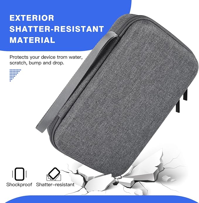 Hard Electronic Organizer Travel Case for MacBook Power Adapter Chargers Cables Power Bank Apple Magic Mouse Apple Pencil USB Flash Disk SD Card Hard Drive Waterproof Shockproof Carrying Case, Grey - Image 4