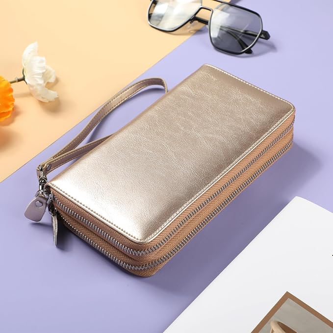 Small Compact Women Wallet RFID Blocking Genuine Leather Bifold Purse with ID Windows - Image 3