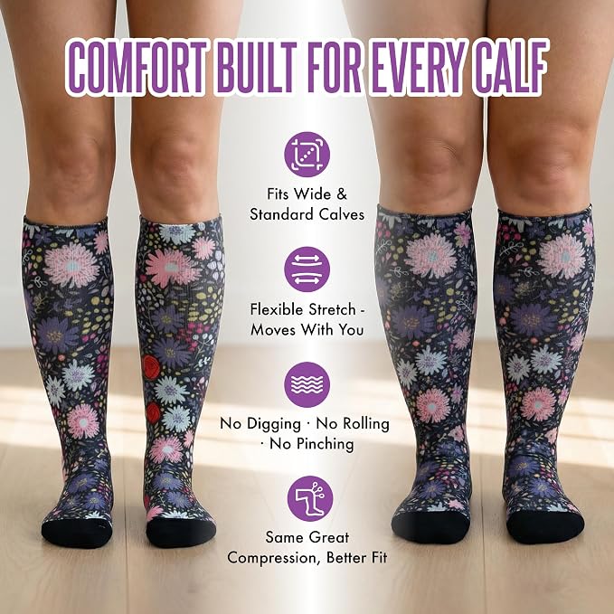 Crazy Compression Socks, Comfortable Support Socks for Recovery, Travel, Hiking, and Long-Hour Comfort w/Fun Designs - Image 8