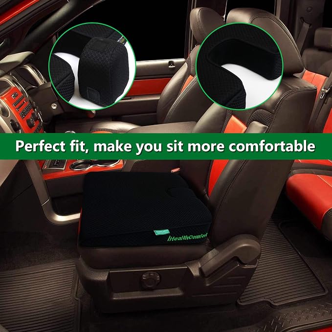 Wedge Seat Cushion Orthopedic Coccyx Tailbone Pain Relief Cushion, Memory Foam Ergonomic Wedge Pillow for Office Chair, Driving, Wheelchair, Gaming Non-Slip Bottom with Portable Handle - Image 5