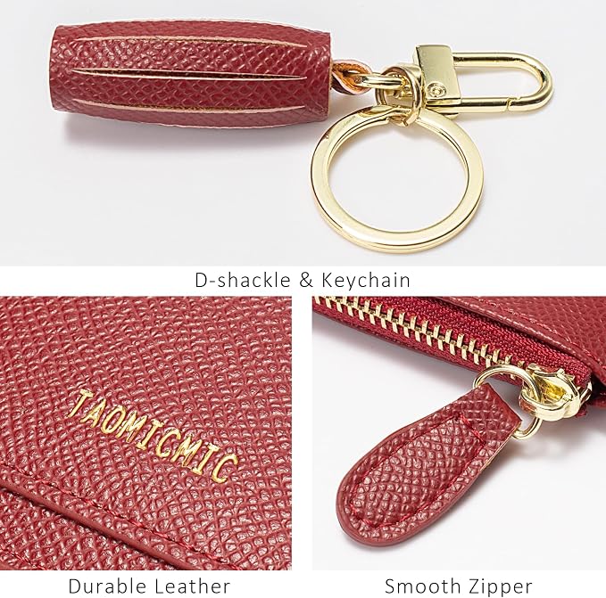 Valentoria Slim RFID Blocking Card Holder Small Pocket Wallet Keychian Zipper Coin Purse Mini Cash & Coin & Cards Case for Women Men | Slim - Image 4