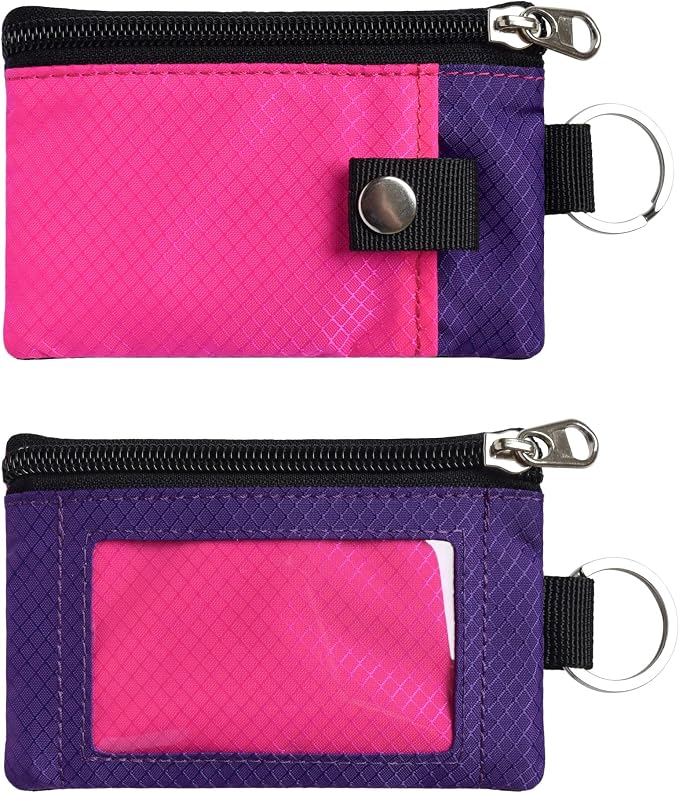 CHENSPRX Minimalist RFID Blocking Small Wallet with ID Window,WaterResistant Zip Id Case Wallet with Lanyard Keychain for Cards,Cash,Travel,Women,Men - Image 3