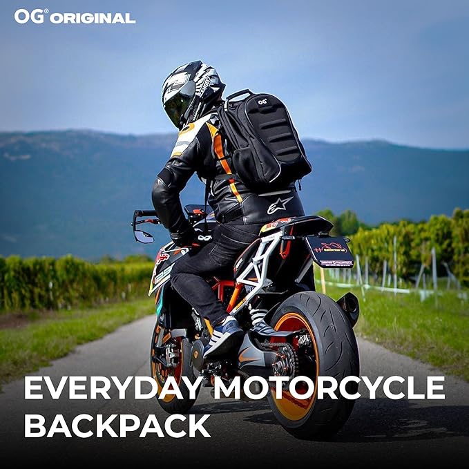 CityRunner Waterproof Motorcycle Backpack 2 Helmets 3 Carry Options 30-35L | Expandable storage with laptop compartment, helmet strap and reflective details for commuting, touring and daily rides. - Image 2