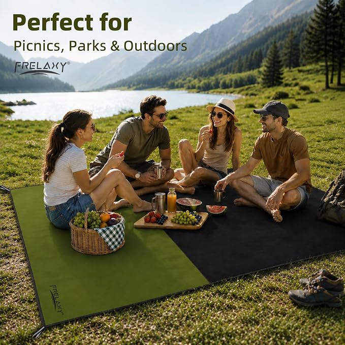 Frelaxy Pocket Picnic Blanket, Waterproof Blanket for Beach Festival | Lightweight compact design, Multi-use outdoor blanket, Waterproof & sandproof material, Easy to carry, Picnic, Camping - Image 5