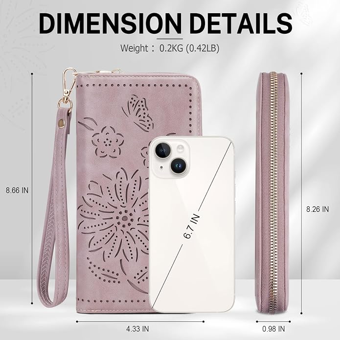 RFID Wallet Women Large Capacity Sunflower Wristlet Wallets for Women Clutch Ladies Cell Phone Purse - Image 4