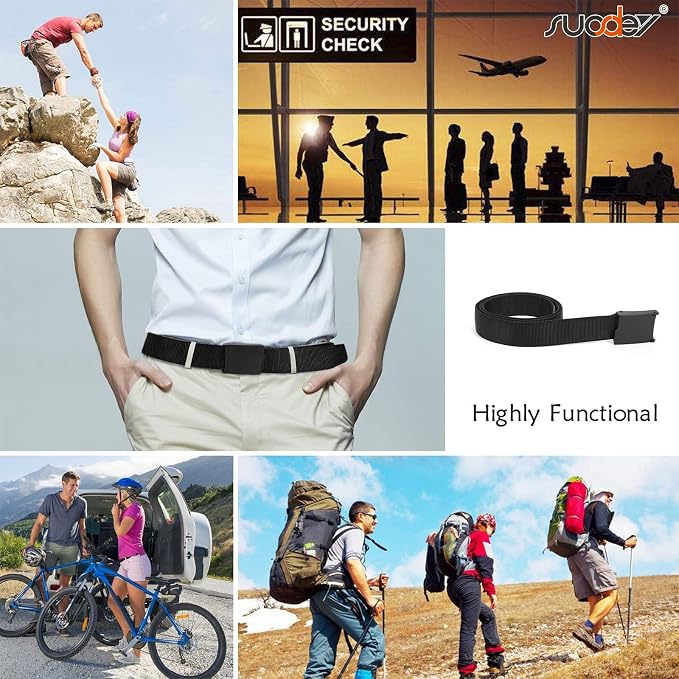 SUOSDEY Travel Money Belt, Nylon Hidden Money Pocket Belt with Plastic Buckle - Image 7