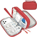 FYY Electronic Organizer, Travel Tech Pouch Bag, Cable Organizer Red | Wrist Strap, Waterproof, Double Layers Portable Electronics Travel Carrying Case for Cord, Charger, Daily Business Trips Use by FYY
