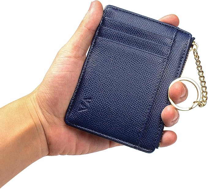 Valentoria Slim RFID Blocking Card Holder Small Pocket Wallet Keychian Zipper Coin Purse Mini Cash & Coin & Cards Case for Women Men | Slim - Image 9