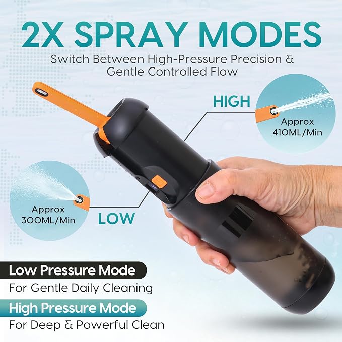 Portable Travel Bidet - Rechargeable Electric Handheld Bidet Sprayer with USB-C Charging & LED Indicator - Waterproof Bidet Bottle for Travel, Camping & Bathroom Use - Image 3