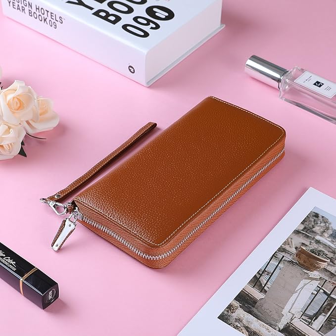Small Compact Women Wallet RFID Blocking Genuine Leather Bifold Purse with ID Windows - Image 6