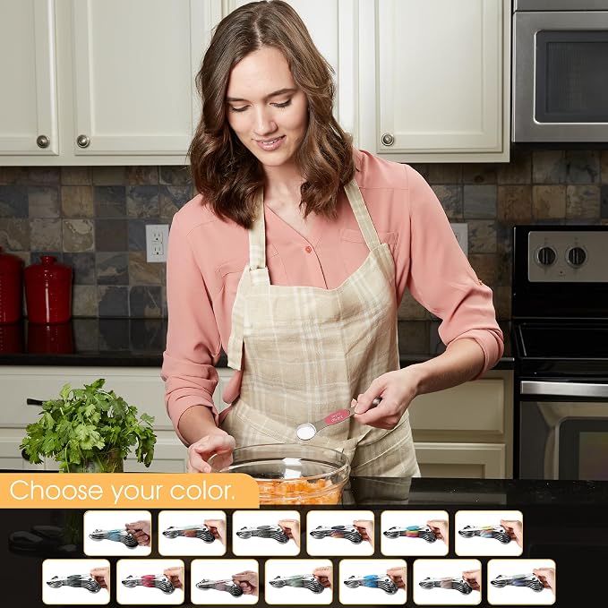 Spring Chef Stainless Steel 8 Magnetic Measuring Spoons, Mountain Sunrise | Nesting Metal Teaspoon & Tablespoon Measuring Spoons with Leveler for Dry & Liquid Ingredients, Dual Sided, Dishwasher Safe - Image 6