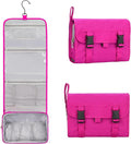 Relavel HangingTravel Toiletry Bag for Women, Large Capacity Toiletries Bag, Travel Essentials Organizer, Hanging Makeup Case for Accessories, Waterproof Bathroom Shower Bag (hot pink) by Relavel