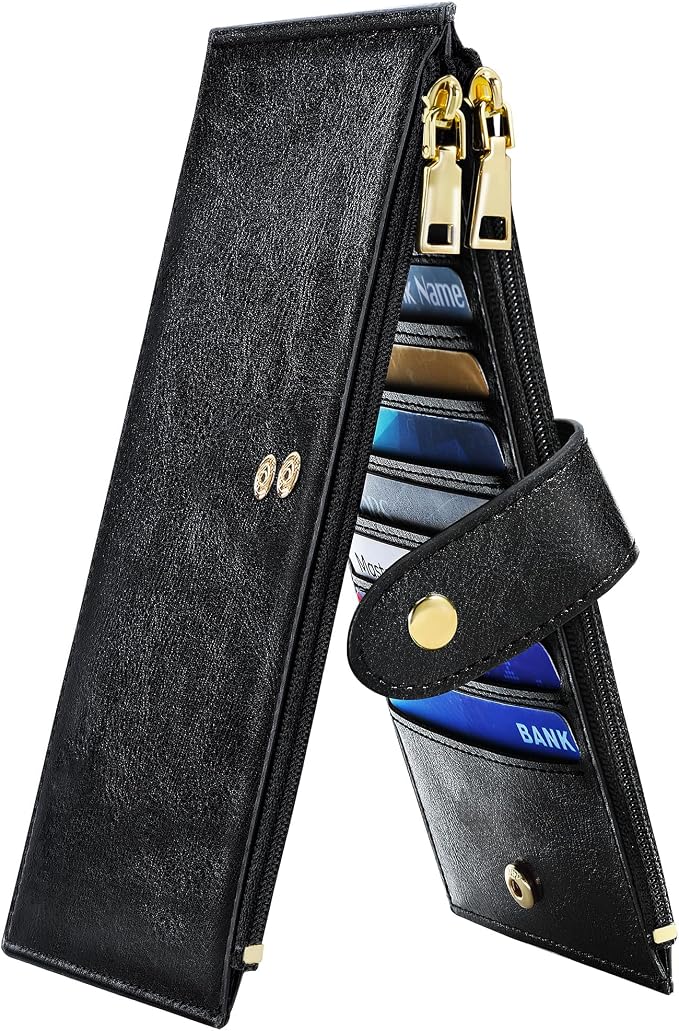 Travelambo RFID Wallet Women Large Size Bifold Multi Card Wallet Case with Zipper Pocke Credit Card Holder for Women by Travelambo