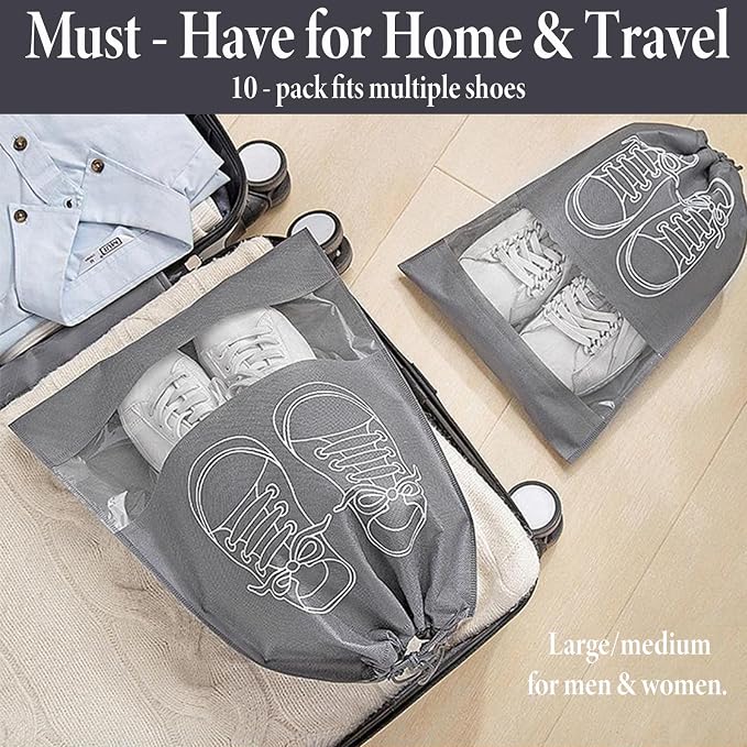 10 Pack Shoe Bags for Travel,Shoe Bags,Shoe Storage Bags,Shoe Dust Bags - Image 4
