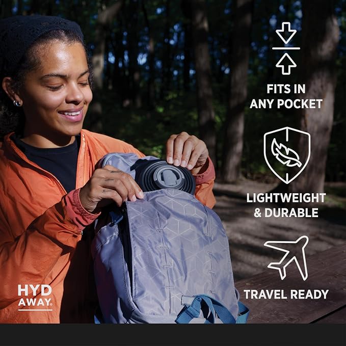 HYDAWAY 25oz Collapsible Water Bottle, Packable Leakproof for Travel | Large capacity design. Folds flat for carry-ons, day bags, hiking packs. Leakproof, BPA-free. - Image 4