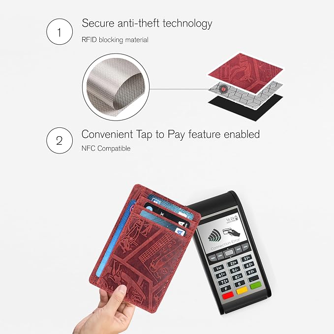 Oak Leathers Leather Wallet Slim Design - RFID Card Holder Men Women - Image 5