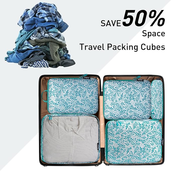 Bagail Ultralight Compression Cubes 7 Set - 3 Packing Cubes, 3 Organizers, and 1 Shoe Bag - Image 6
