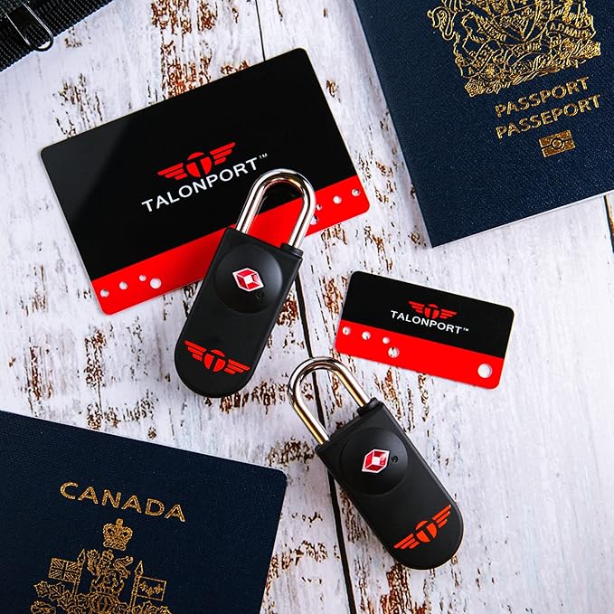 Keyless TSA Approved Suitcase Luggage Locks, Black 4-Pack | No Combination to Remember, Durable Zinc Alloy Build, Free Lifetime Card-Key Replacements, Secures Bags, Lockers & Gym - Image 5