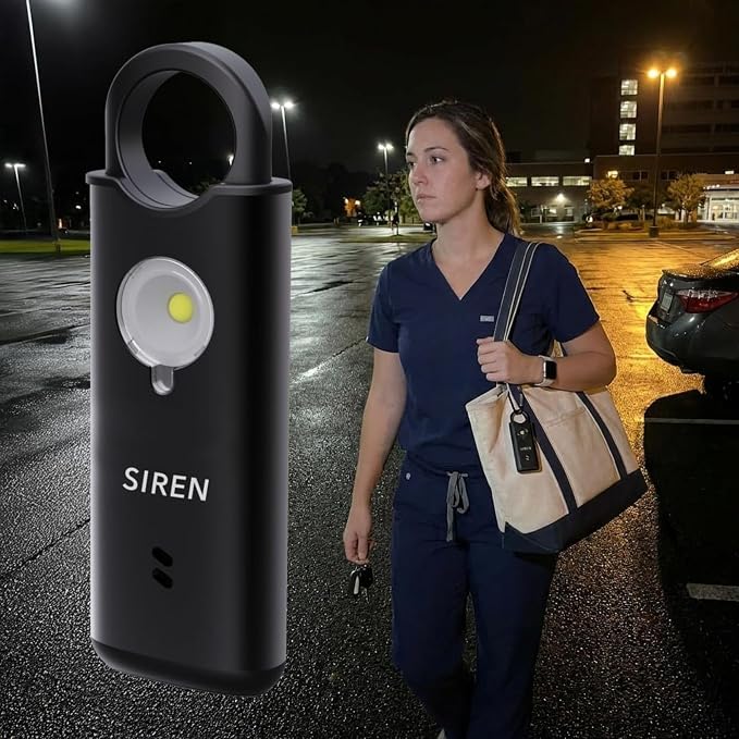 Personal Safety Alarm by Silent Beacon – 135dB Siren, Flashing Light, Pull & Vibration Activation, USB-C Rechargeable Keychain (Black) - Image 8