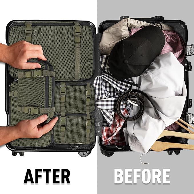 4 Set Tactical Packing Cubes ，Compressible Mesh Duffle Storage Bag,Portable Edc Molle Pouch Organizer. - Image 5
