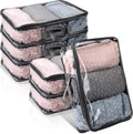 6 Pieces Large Clear Travel Packing Cube Clear Vinyl Zippered Storage Bags See Through Moving Bag PVC Multipurpose Pouch with Handle for Suitcase Shirts Dress Storage (Gray, 15.8 x 10.2 x 3.9 Inch) by Hillban