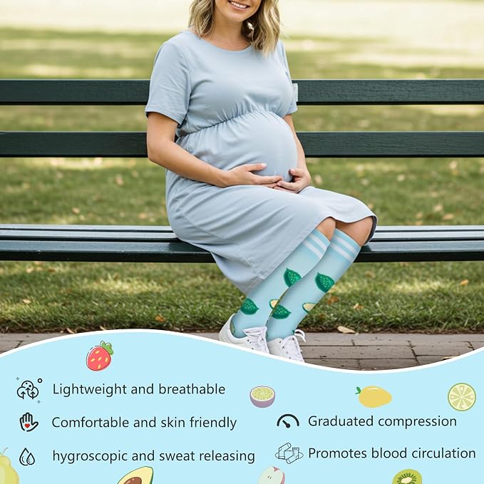 fenglaoda Compression Socks for Women Men Support Circulation 6 Pairs Socks For Nurse, Travel, Flight - Image 2