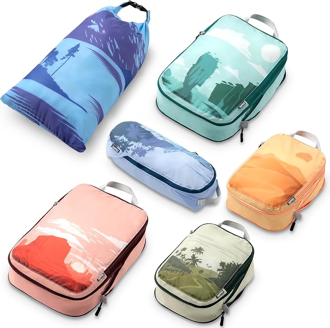 TRIPPED Travel Gear Compression Packing Cubes for Carry-On Travel 6-Pack | Ultralight Ripstop Packing Cubes with Compression Zippers for Organized Carry-On Luggage, Backpack, and Travel Packing - Image 8