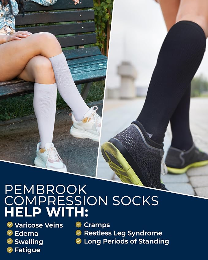 Pembrook Plus Size Compression Socks for Women Wide Calf - 3 Pairs, 20-30mmHg Extra Wide Calf Compression Socks, Up to 4XL - Image 4